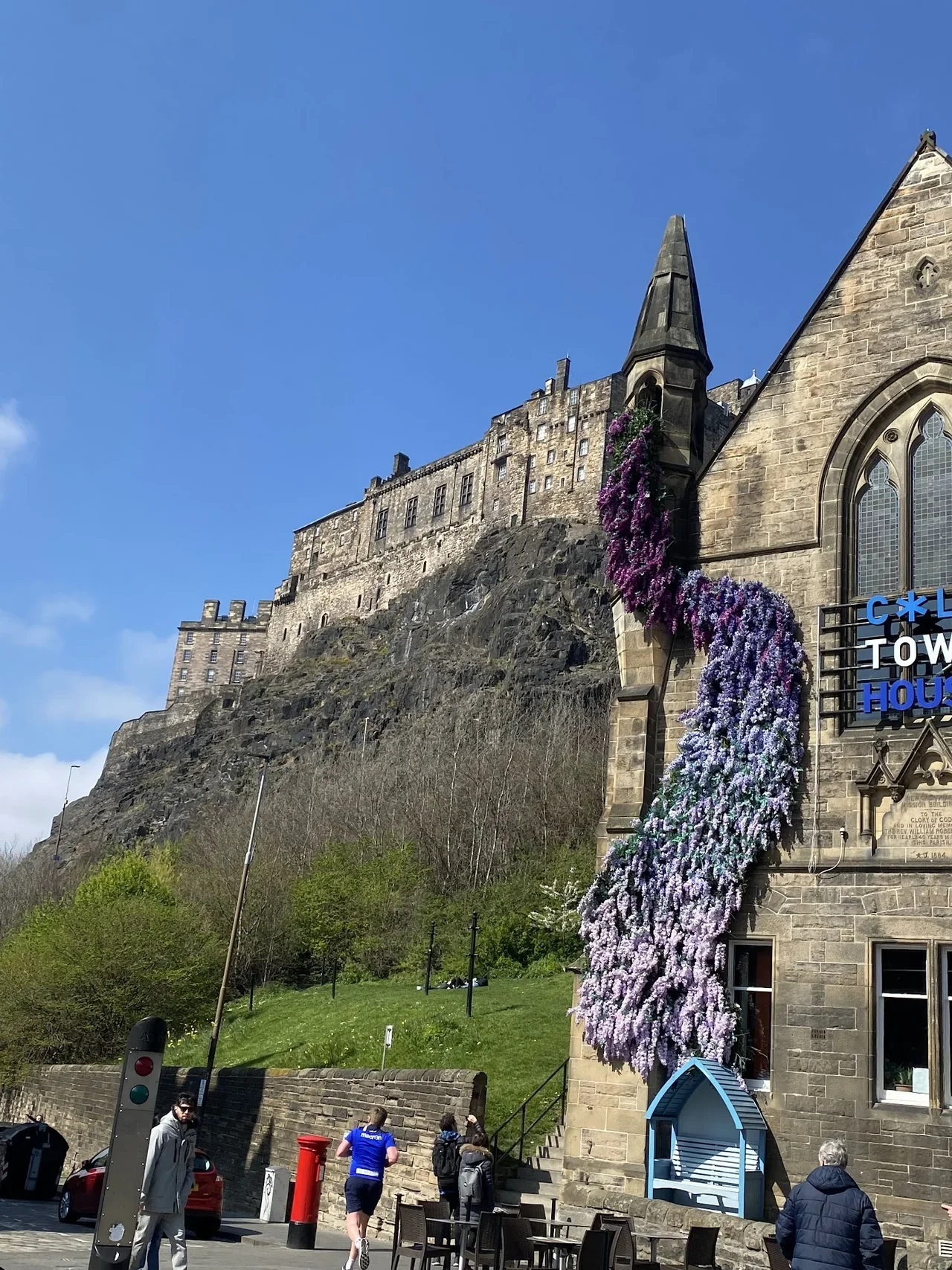 Edinburgh Castle from Grassmarket, April 2023