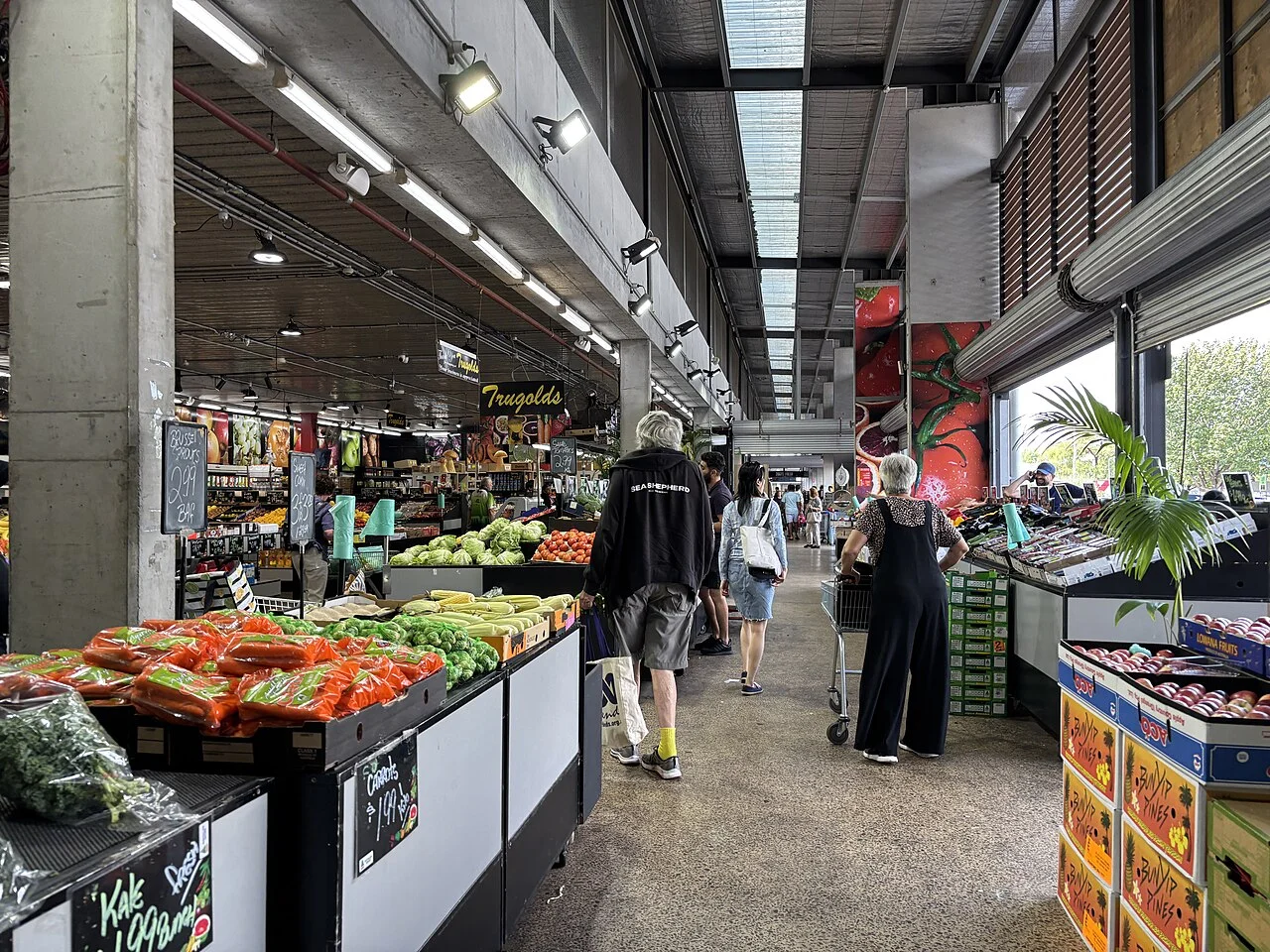 Canberra Fyshwick Markets pazarının bir bölümü, Mart 2025