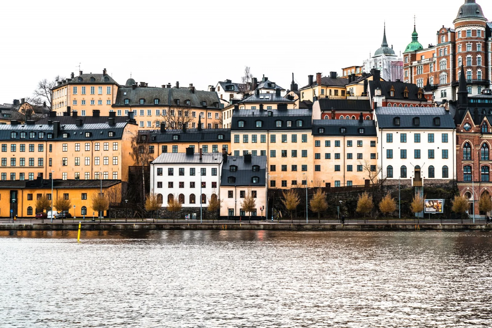 Historic houses overlooking the water on Stockholm’s Södermalm waterfront