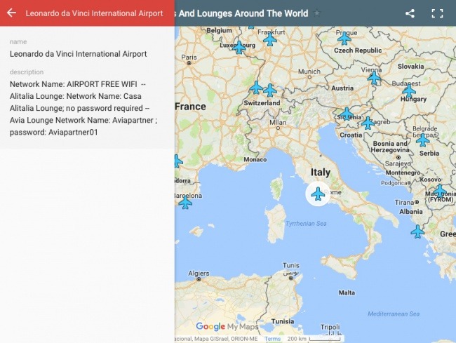 tüm havalimanlarının wi-fi şifresini gösteren harita!